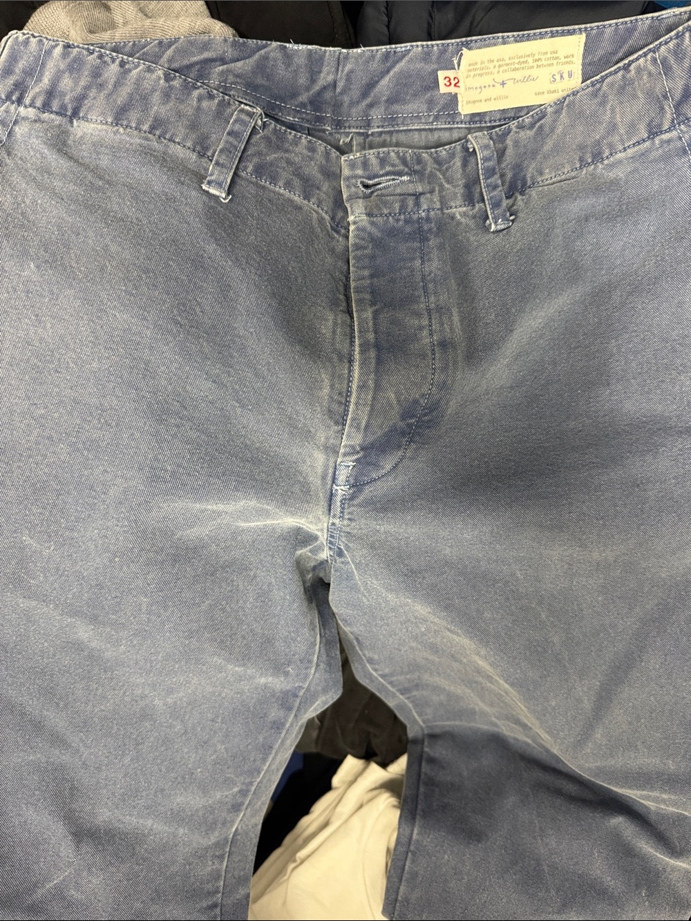 Imogene + Willie/SKU washed blue cotton chinos